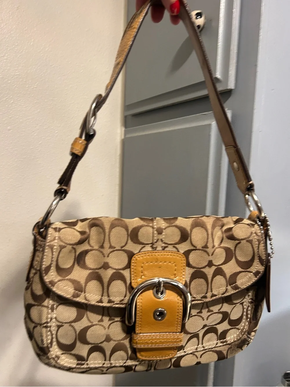 COACH Vintage Soho Signature Flap Shoulder Bag VTG Y2K (F15668)